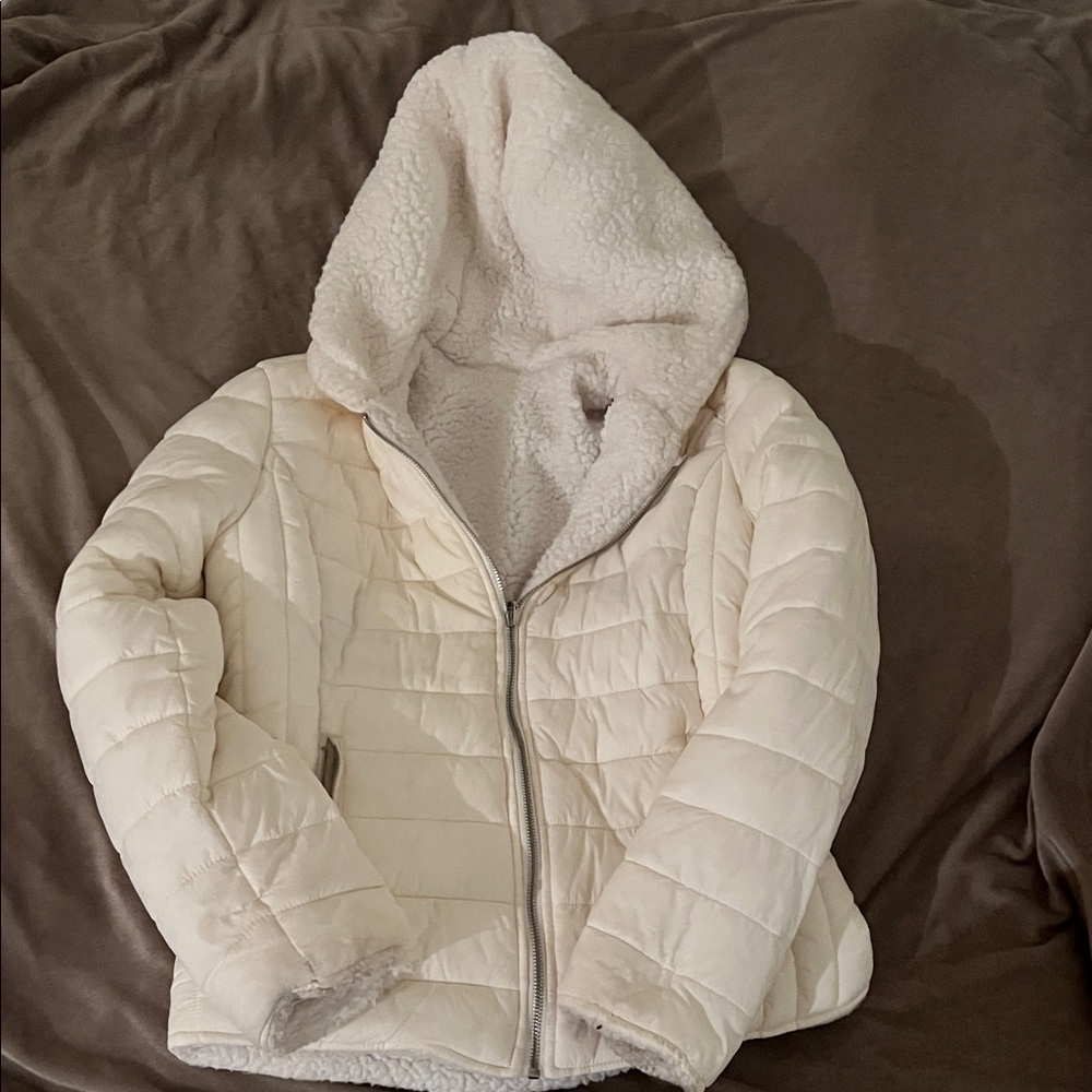 Women's Cream Hooded Jacket